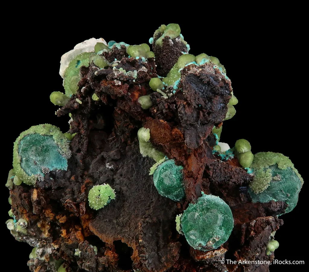 Smithsonite, Malachite ps. Azurite, Aurichalcite, Calcite - image 2