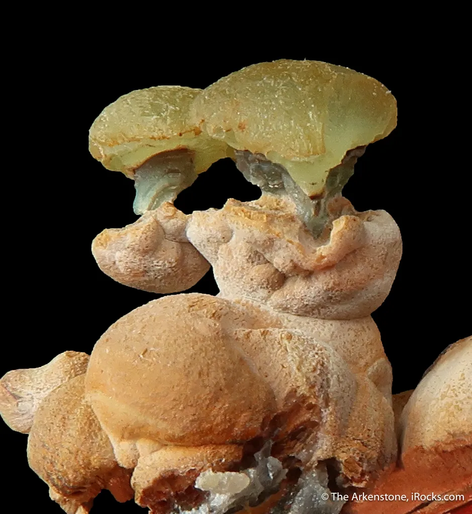 Smithsonite on Goethite ps. Selenite image