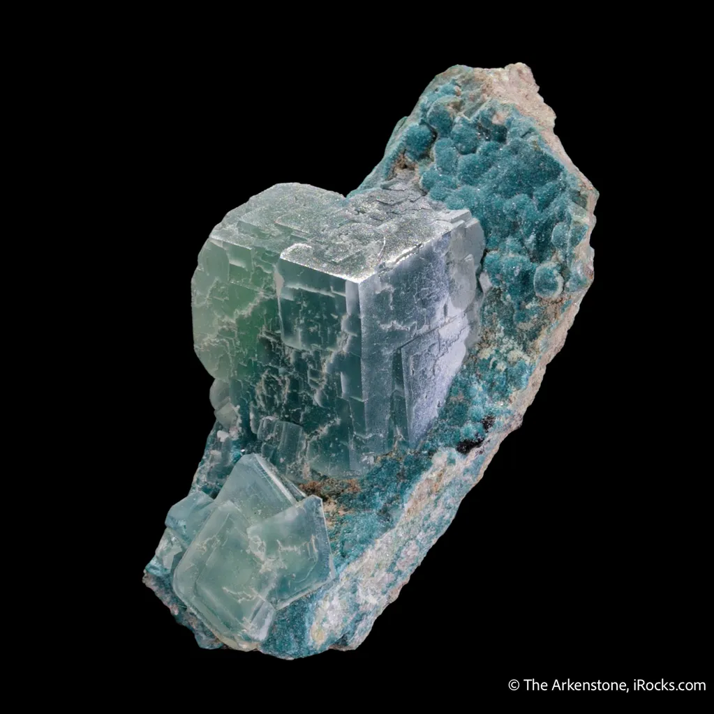 Smithsonite var. Cuprian on Rosasite image