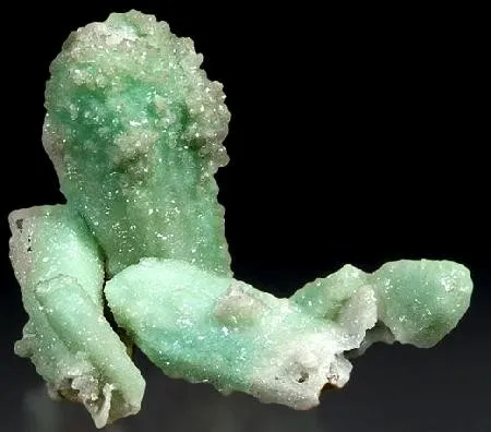 Smithsonite (Var: Cuprian Smithsonite), Azurite, Mimetite image
