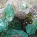 Smithsonite var. Cuprian Smithsonite on Cerussite with Duftite - image 6