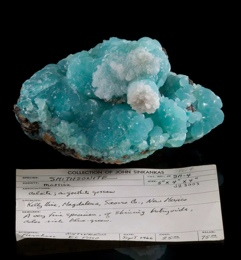 Smithsonite With Calcite (And Original Watercolor Painting By John Sinkankas) - image 3