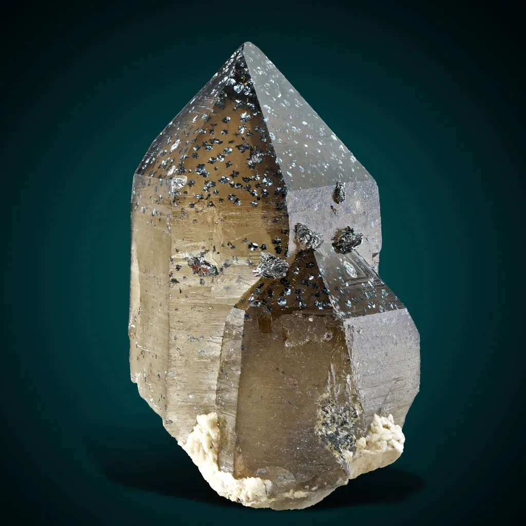 Smokey Quartz with Hematite Inclusions! Argentinian specimen from papachacra, unique! Ex Saadi, Argentine geologist image