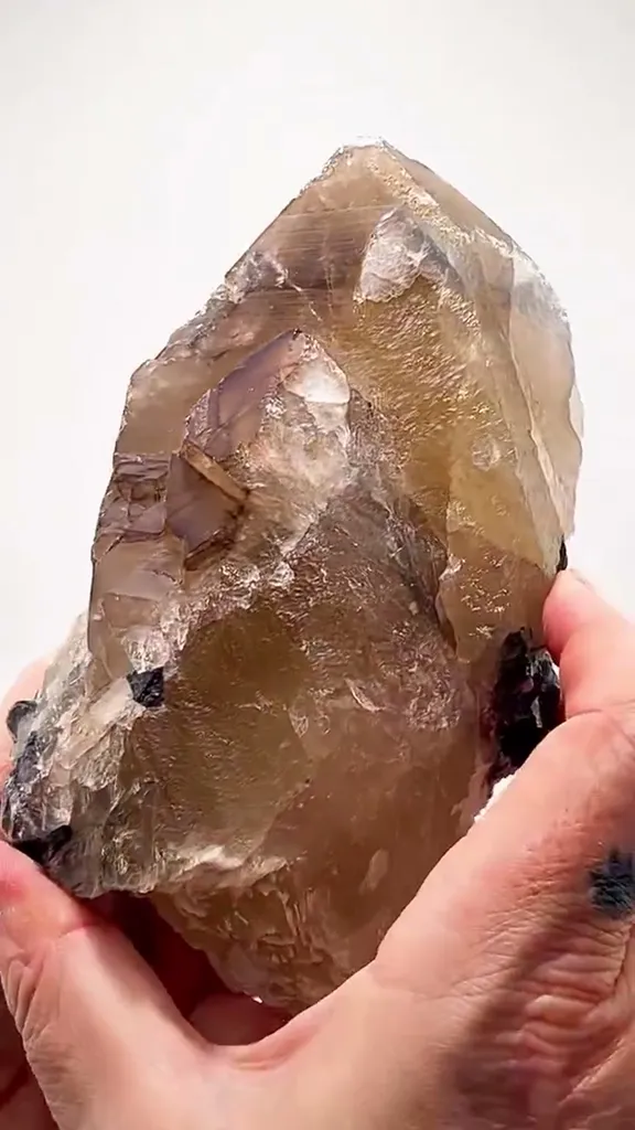 SMOKY Citrine Quartz LOADED WITH Tourmaline - image 4