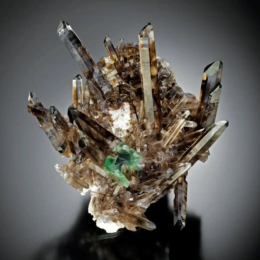 Smoky Quartz, Fluorite image