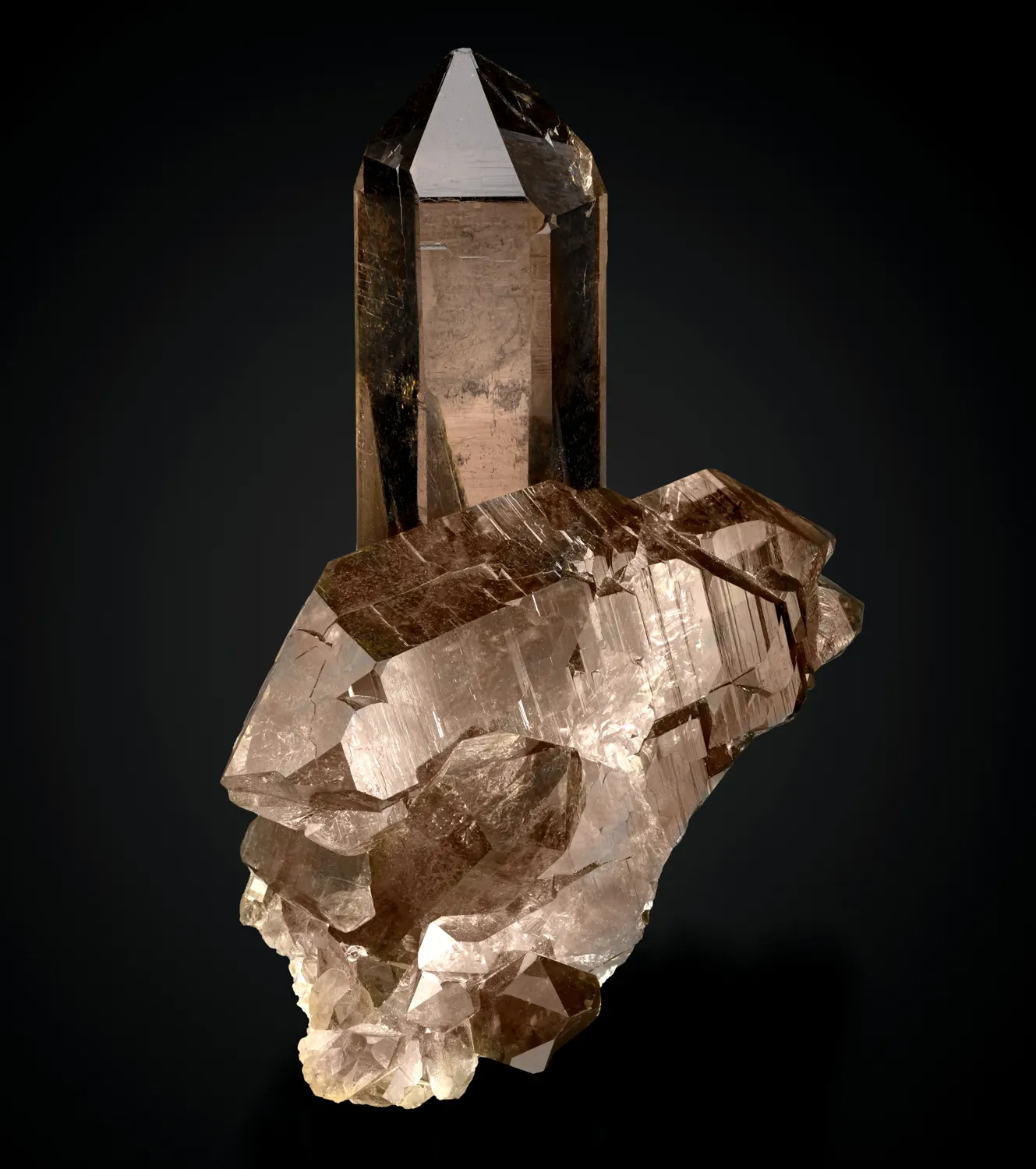 Smoky Quartz (Gwindel) on Smoky Quartz - image 4