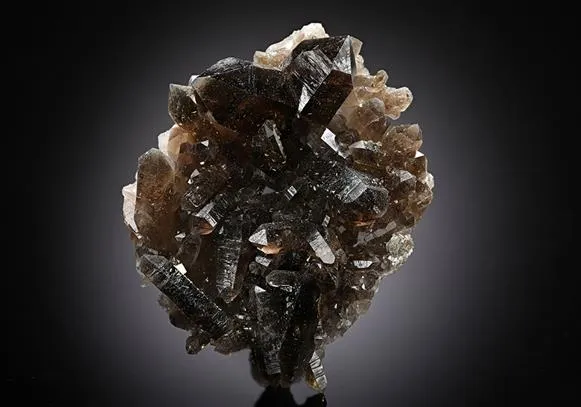 Smoky Quartz (Japan-Law Twin) with Pyrite image