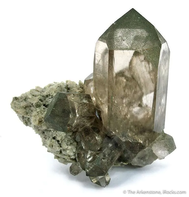 Smoky Quartz on Adularia - image 1