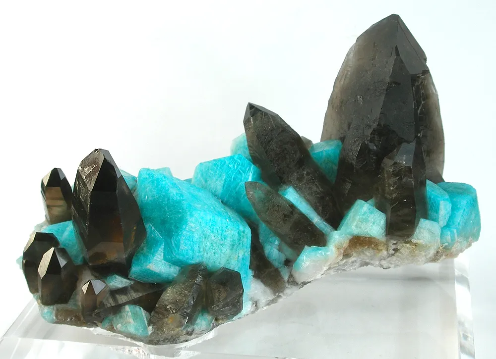 Smoky Quartz on Amazonite - image 2