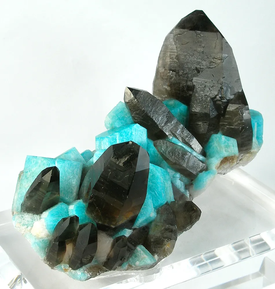 Smoky Quartz on Amazonite - image 3