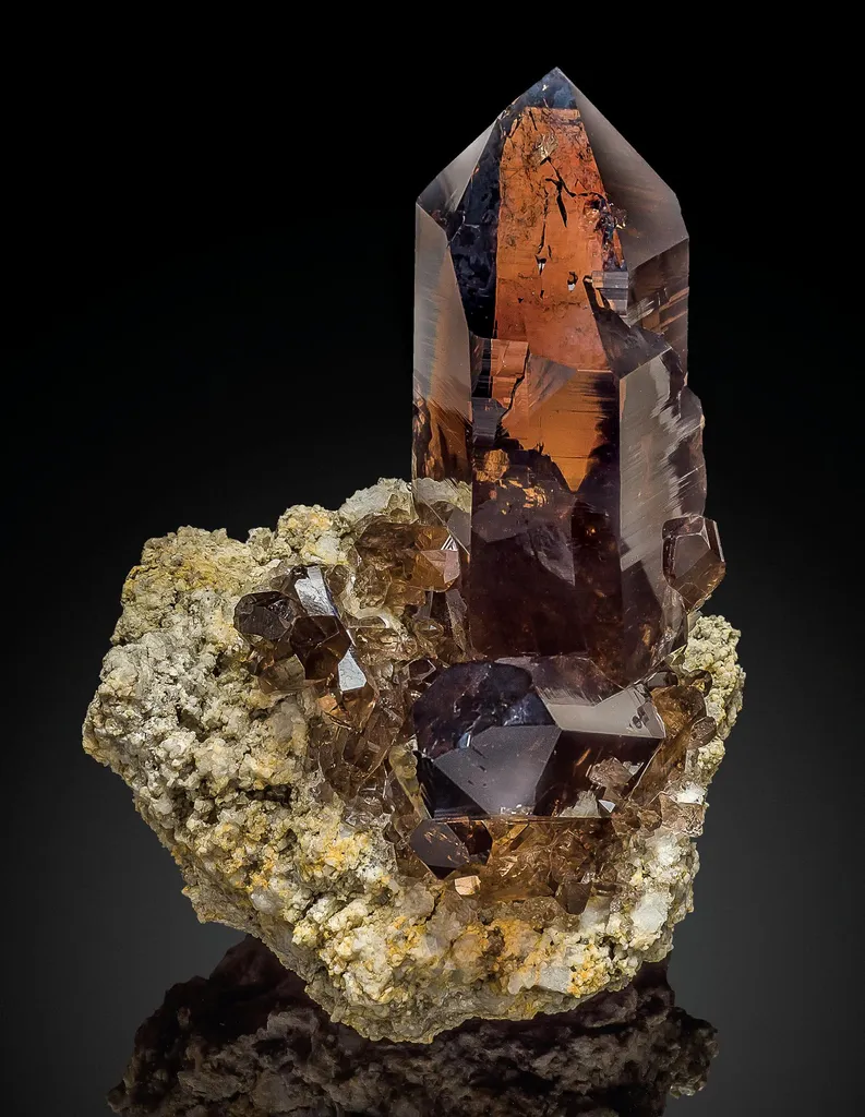 Smoky Quartz on granite image