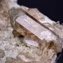 Smoky quartz on matrix with partial chlorite coating on the crystals - image 2