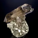 Smoky Quartz on Pyrite - image 1