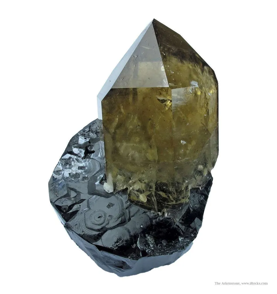 Smoky Quartz on Schorl - image 2