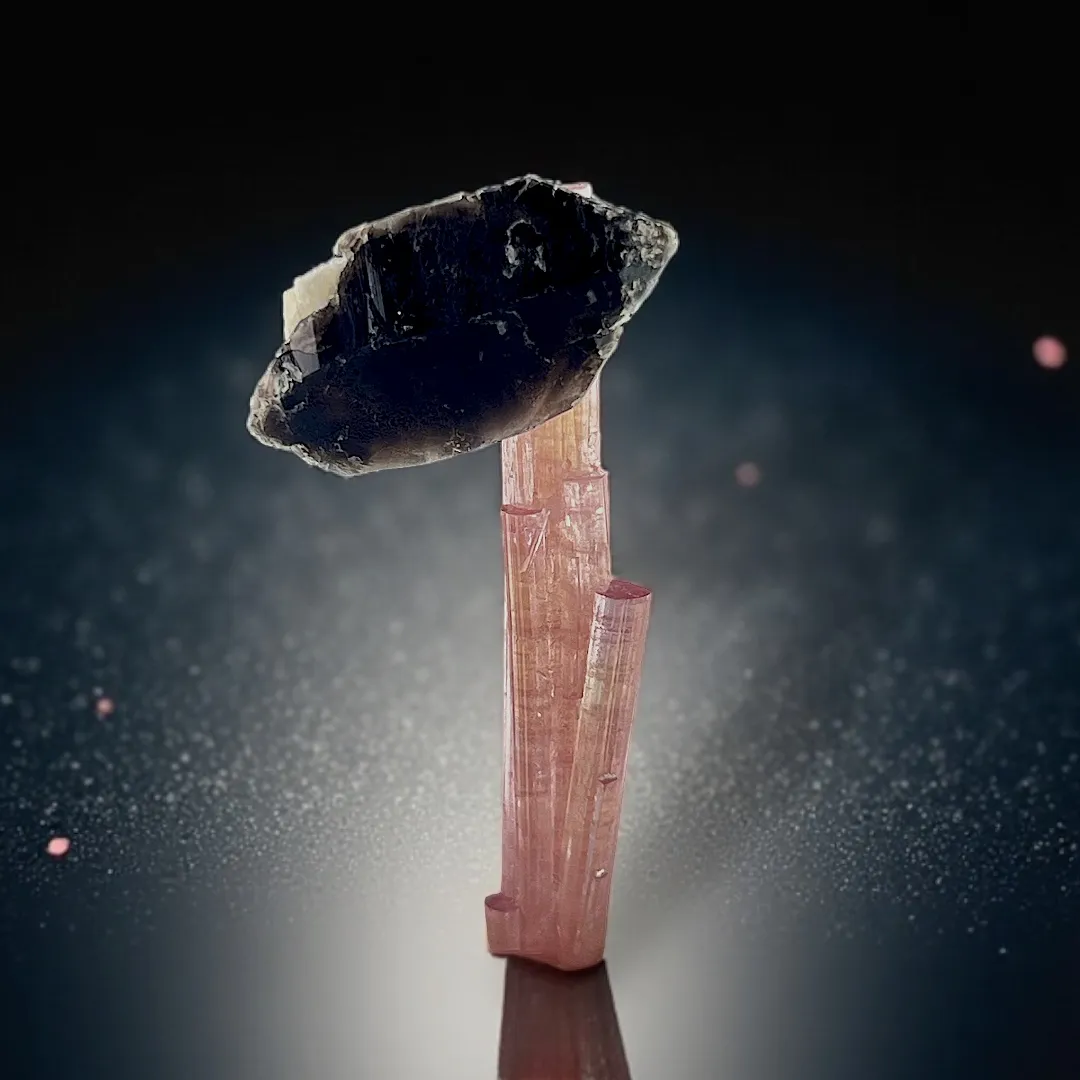 Smoky Quartz Perfectly Sitting on Tourmaline - image 1