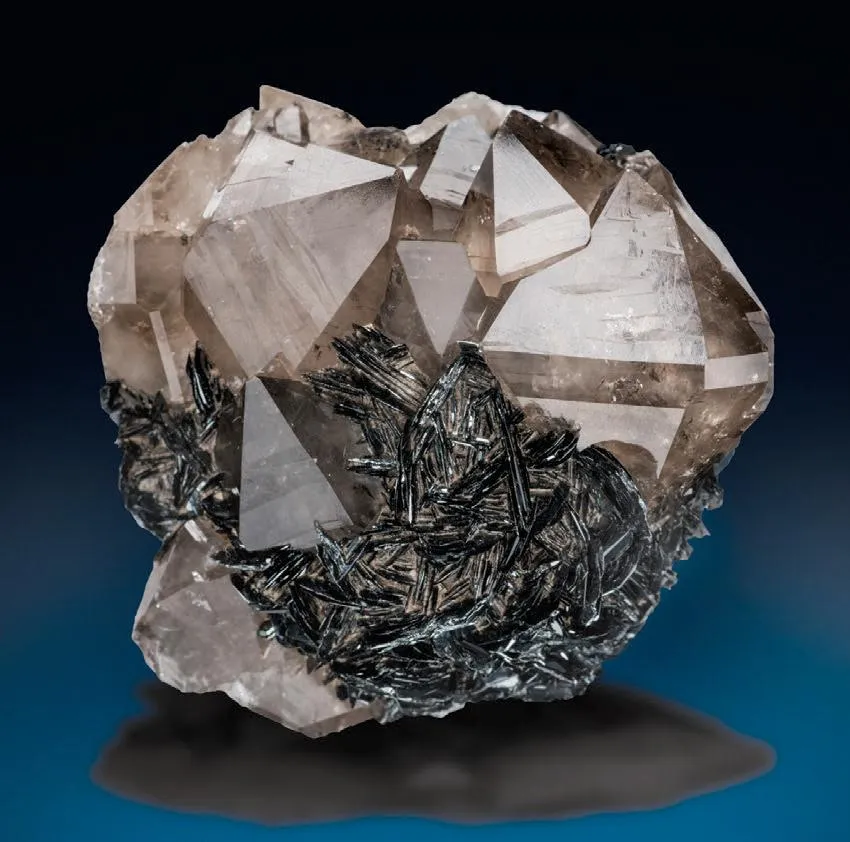 Smoky Quartz, specular Hematite image