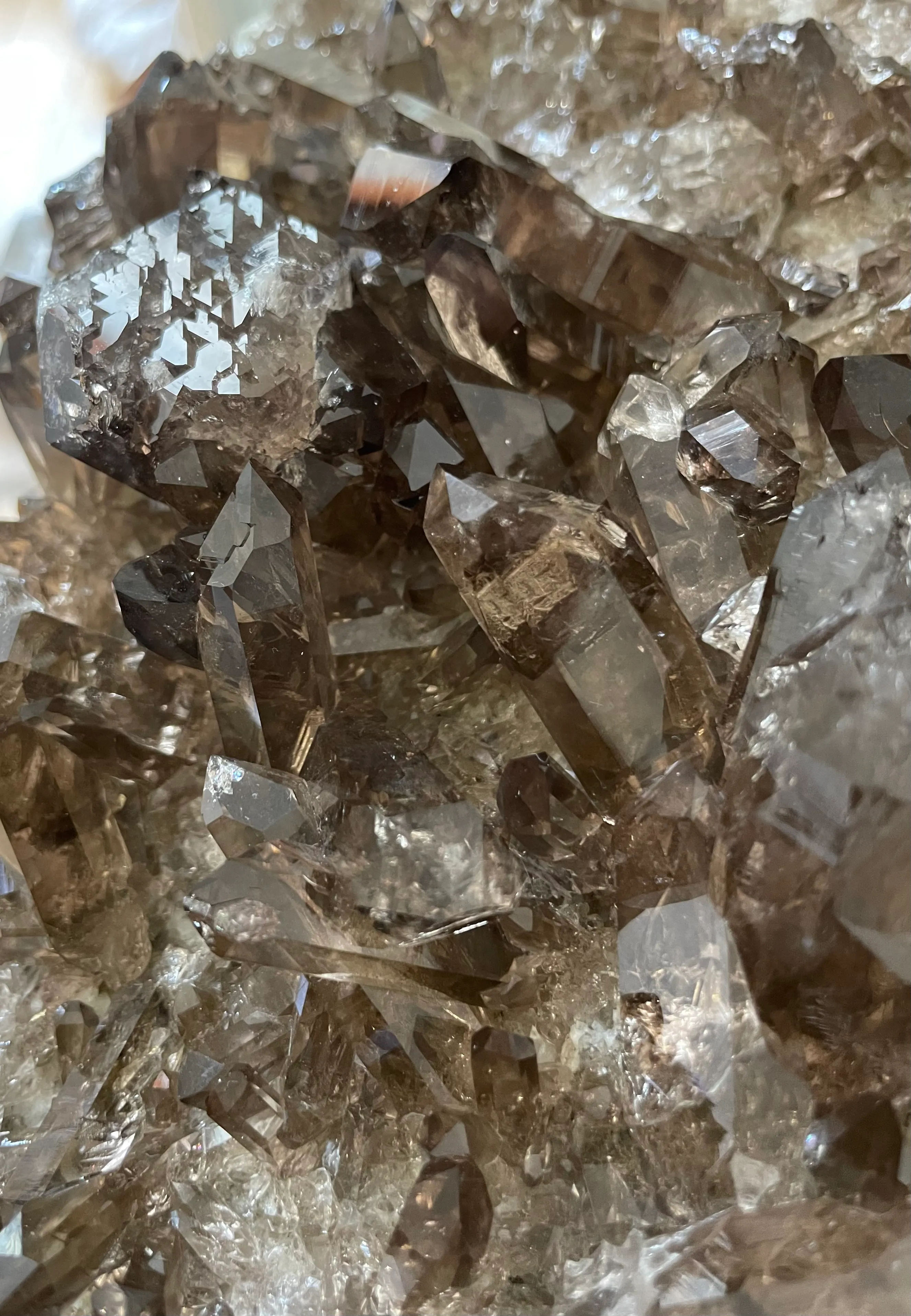 Smoky quartz Swiss Uri & Pink Fluorite Gem Quality Very Lustre 40cm - image 2