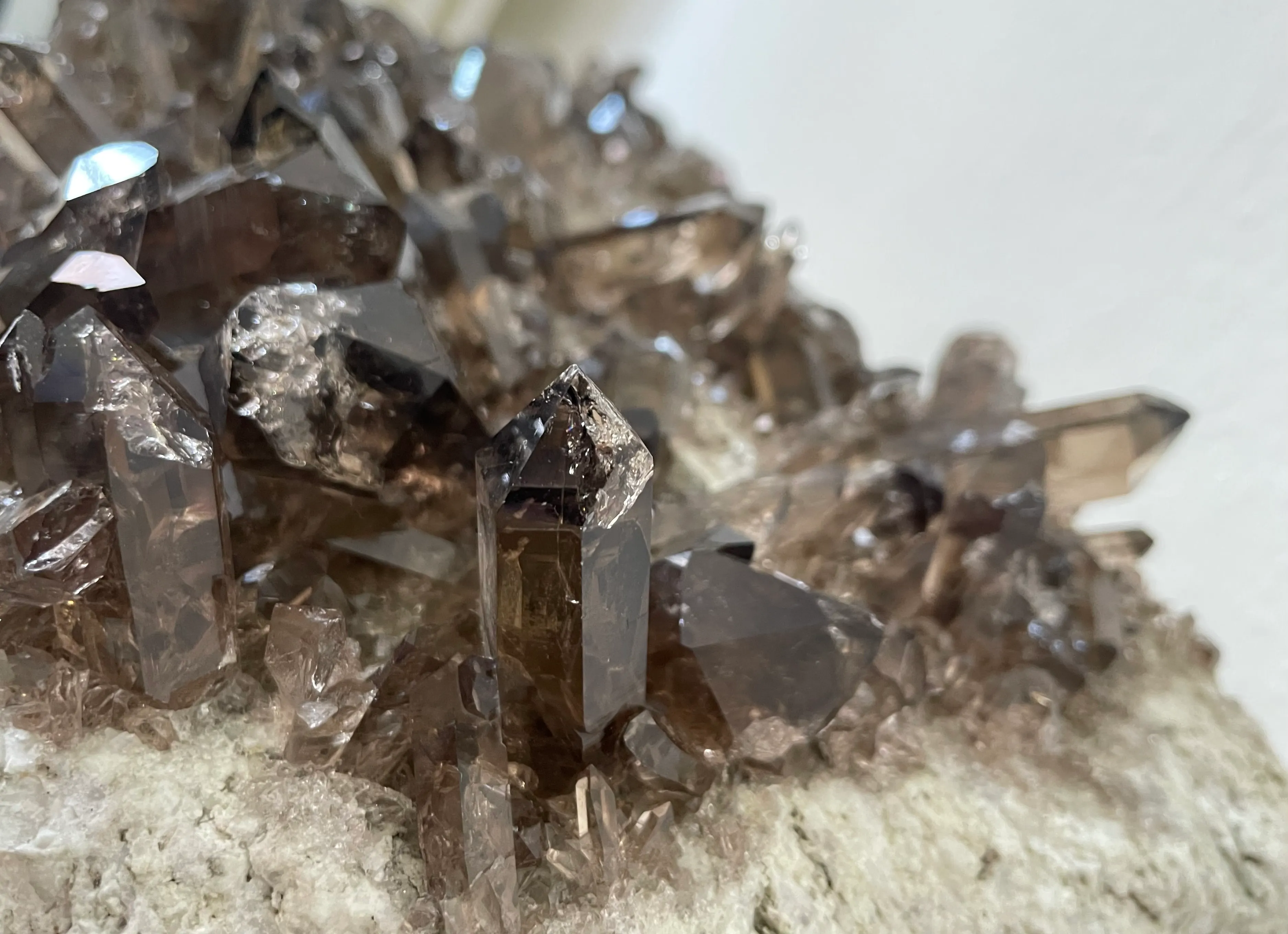 Smoky quartz Swiss Uri & Pink Fluorite Gem Quality Very Lustre 40cm - image 4