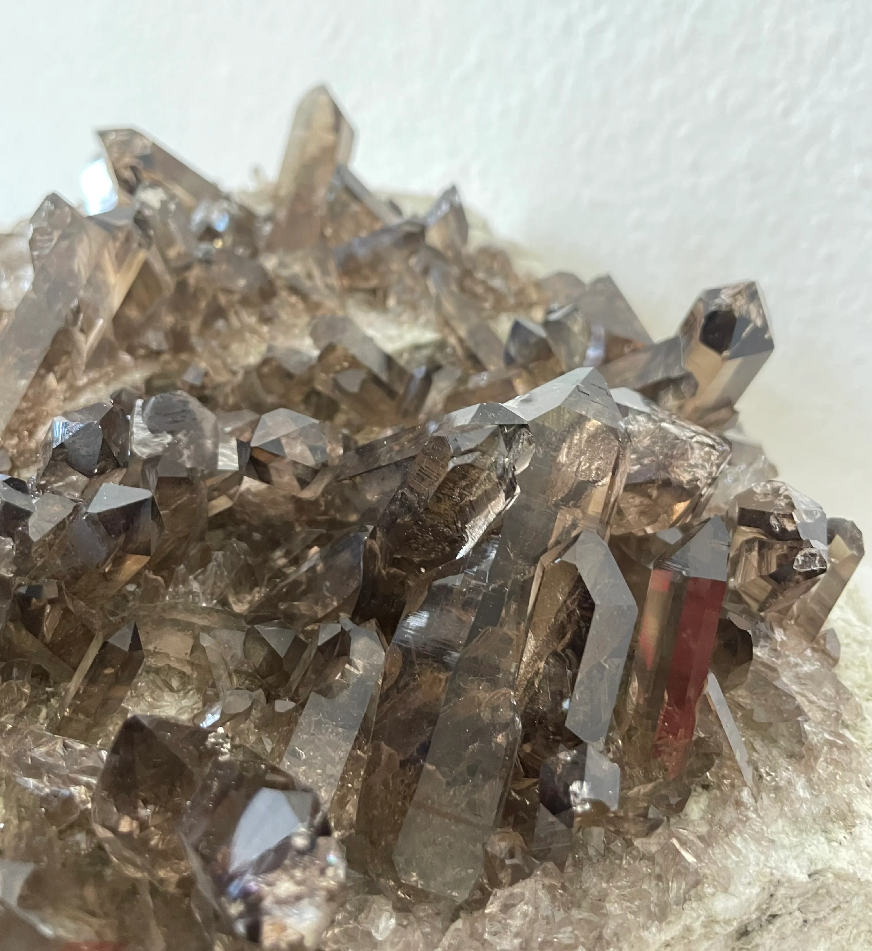 Smoky quartz Swiss Uri & Pink Fluorite Gem Quality Very Lustre 40cm - image 5