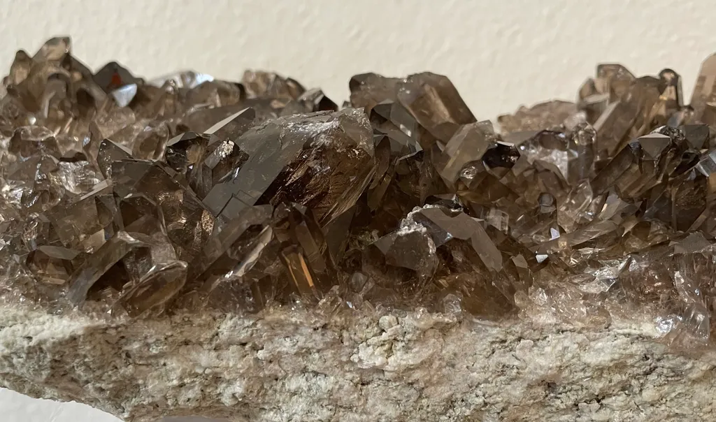 Smoky quartz Swiss Uri & Pink Fluorite Gem Quality Very Lustre 40cm