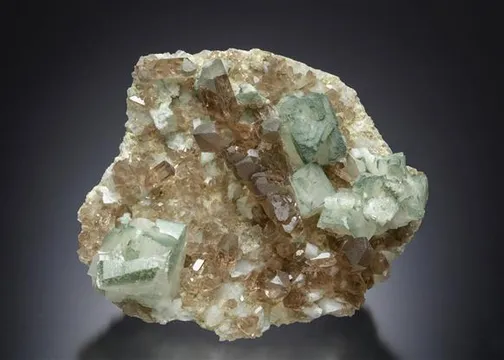 Smoky Quartz var. Gwindel with ADULARIA