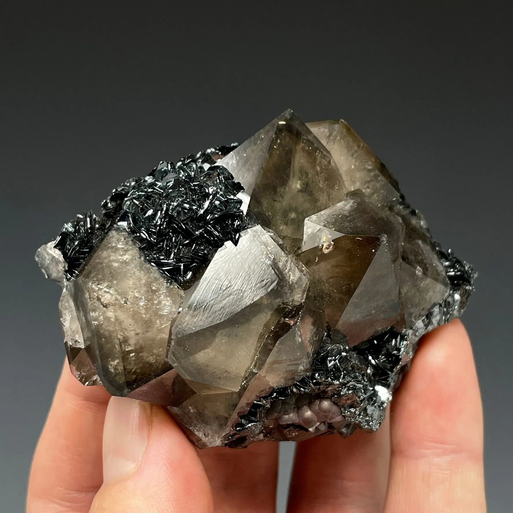 Smoky Quartz w/ Specular Hematite - image 2