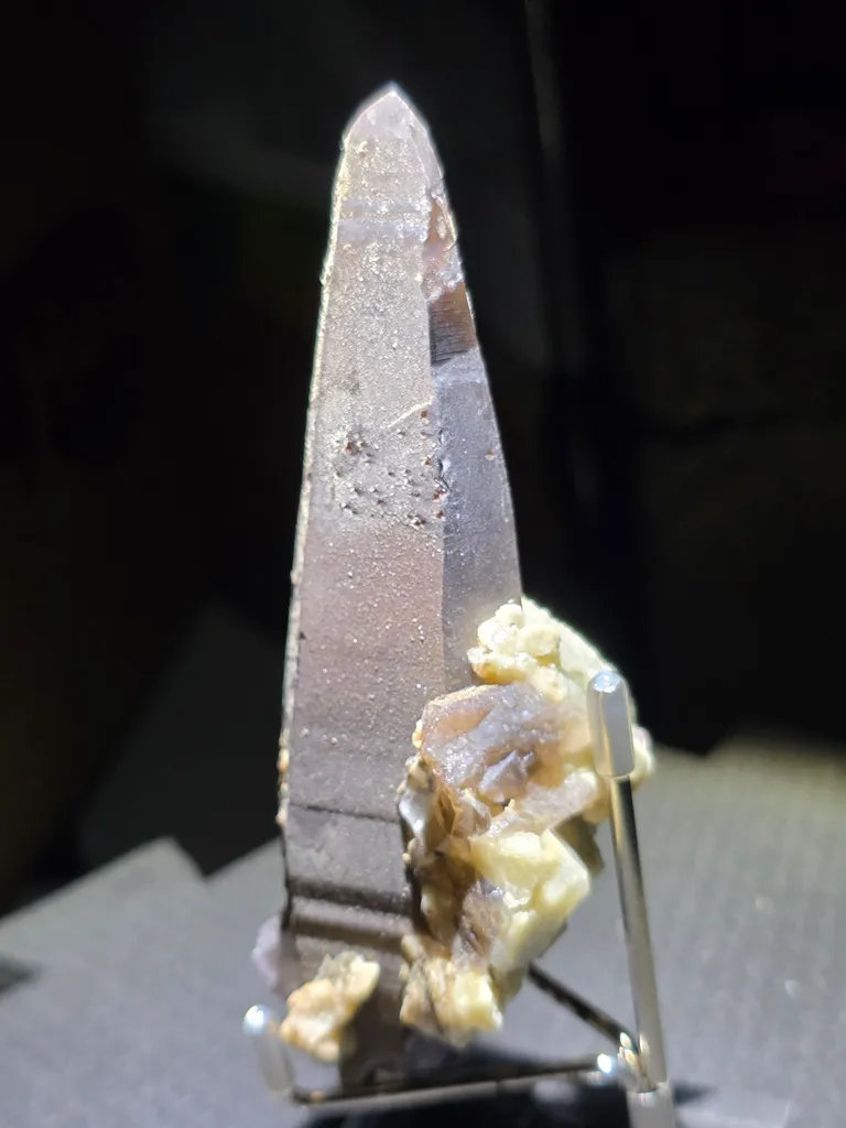 Smoky quartz with fluorite image