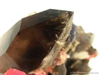 Smoky Quartz With Rhodochrosite and Bertrandite - image 3