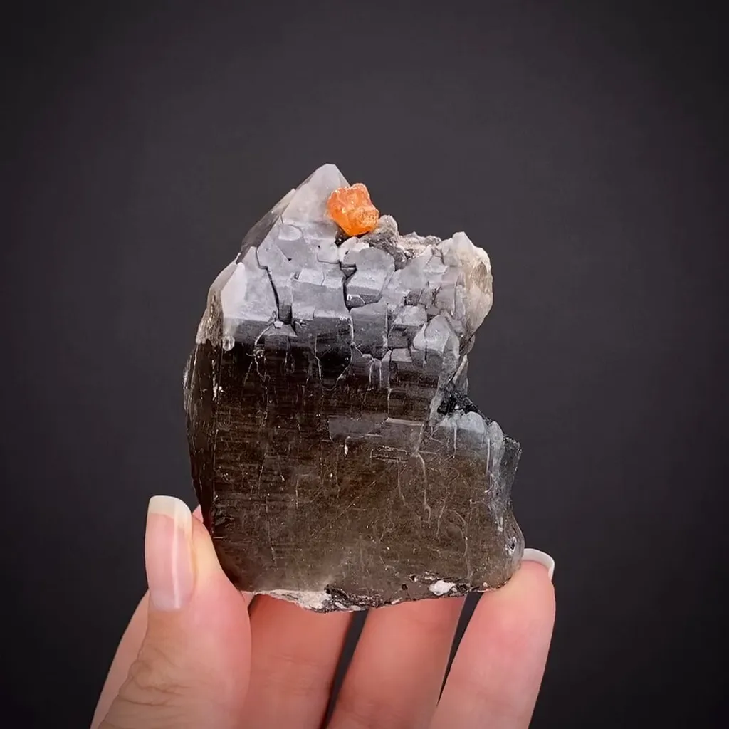 Smoky Quartz with Spessartine image