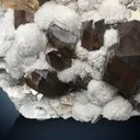 Smoky Quartz with Topaz and Fluorite on Cleavelandite - image 2