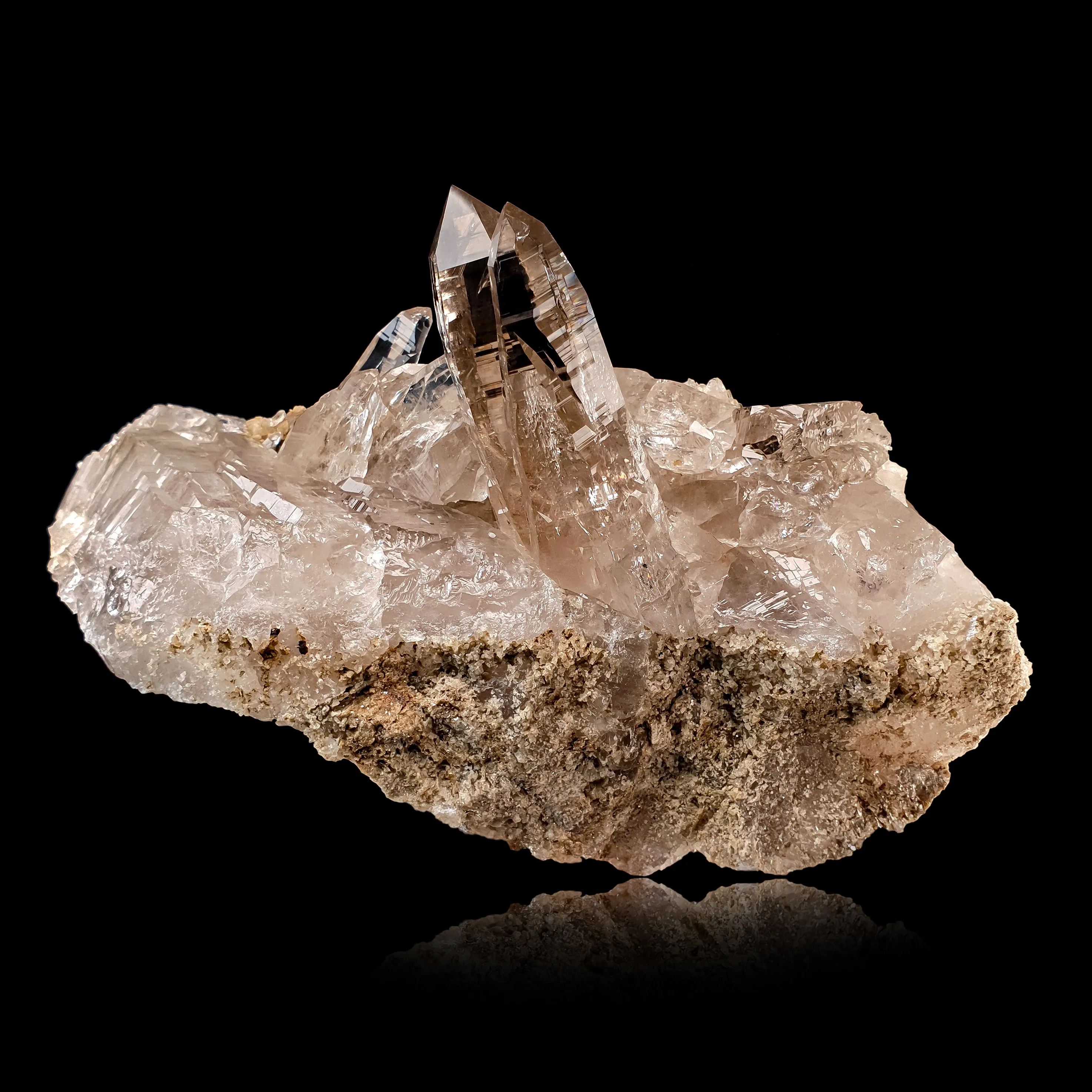 Smoky Tessiner Quartz on matrix - image 1