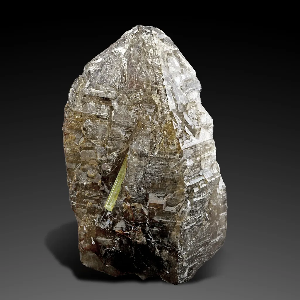 Smoky Window Quartz with Aquamarine from Minas Gerais, Brazil. A stunning piece featuring an amazing dance of shapes image