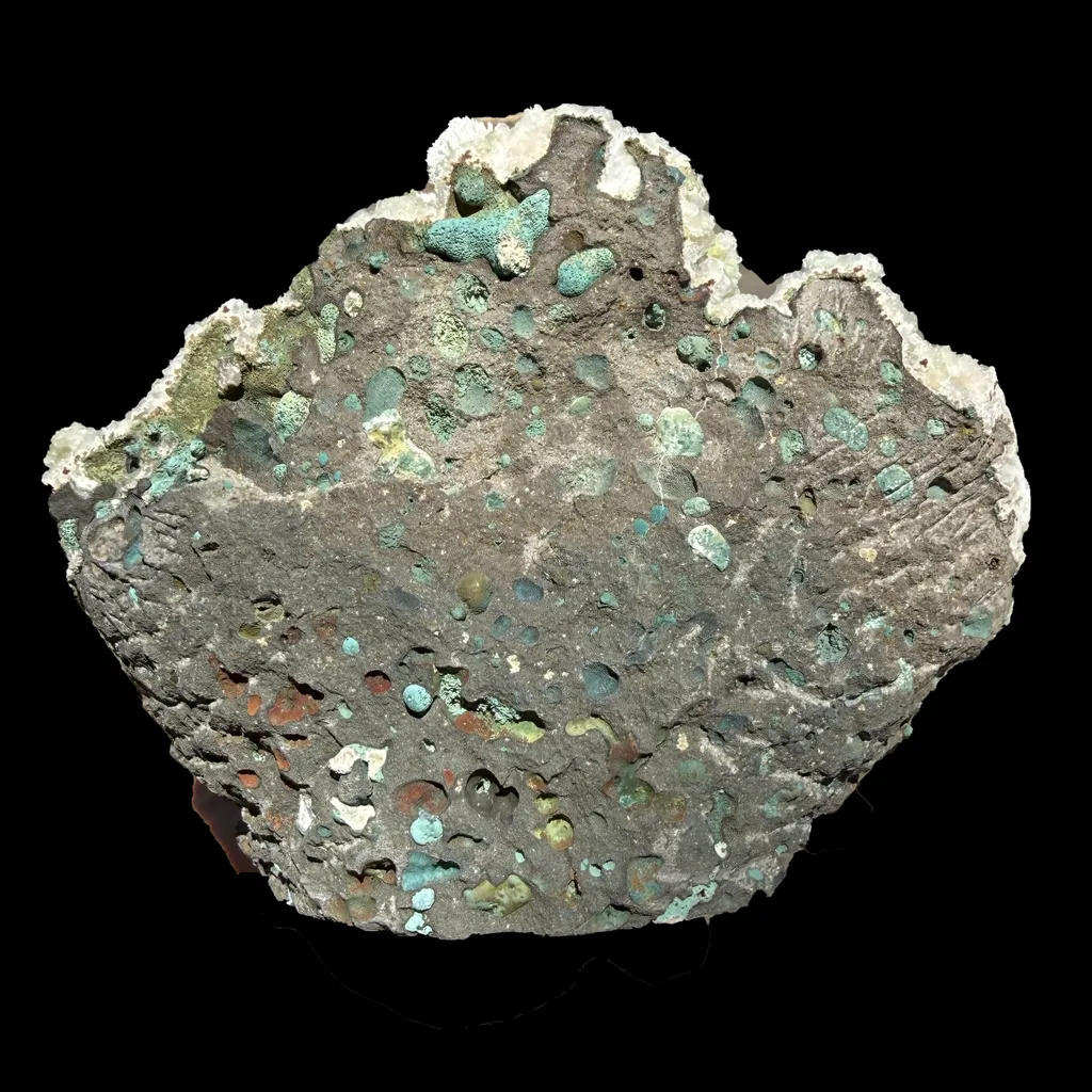 Snowy White Mordenite Puff on Sparkling Greenish Calcite Cluster Matrix – Rare Indian Zeolite Mineral Specimen - image 6
