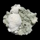 Snowy White Mordenite Puff on Sparkling Greenish Calcite Cluster Matrix – Rare Indian Zeolite Mineral Specimen - image 4