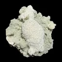 Snowy White Mordenite Puff on Sparkling Greenish Calcite Cluster Matrix – Rare Indian Zeolite Mineral Specimen - image 3