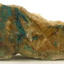 Spangolite on Baryte - image 1