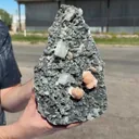 Sparkling Black Chalcedony Plate with Stilbite & Cubic Apophyllite – Rare Cabinet Mineral Specimen from Nashik - image 2