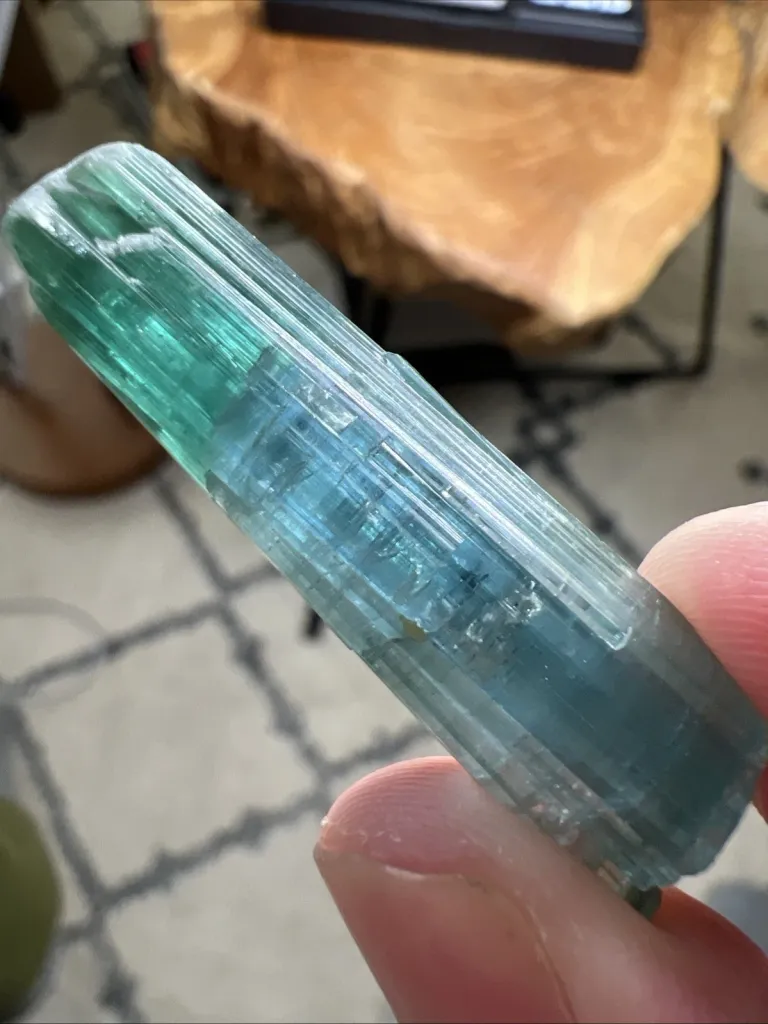 Spectacular Zoned Electric Blue Tourmaline from Afghanistan - 10073 image