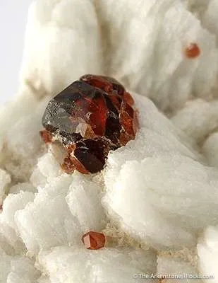 Spessartine Garnet, Albite on Microcline Feldspar - image 2
