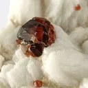 Spessartine Garnet, Albite on Microcline Feldspar - image 2