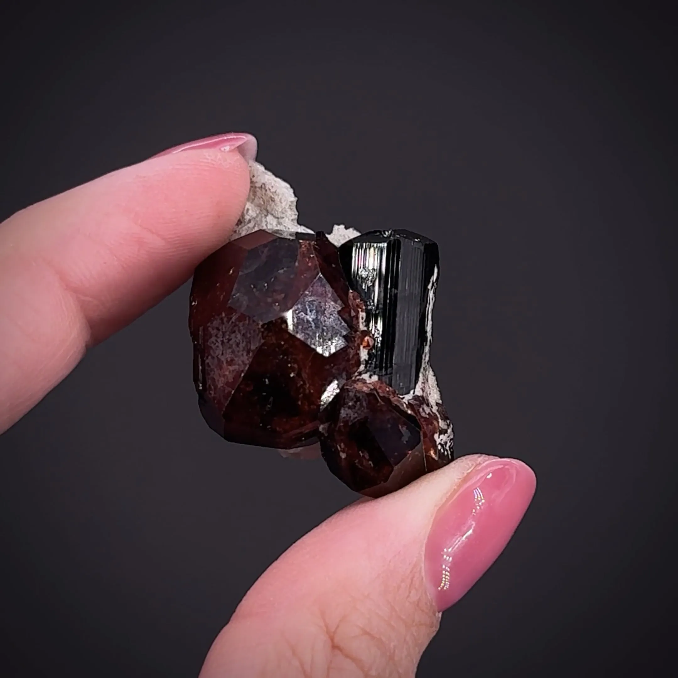 Spessartine Garnet and Schorl - image 2