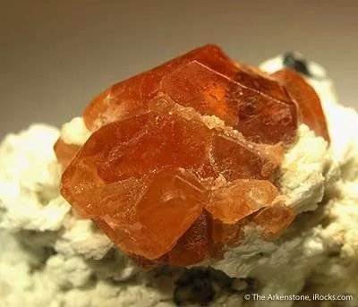 Spessartine Garnet and Schorl in Albite - image 2