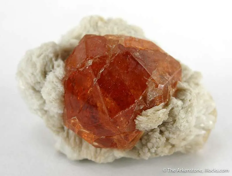 Spessartine Garnet in Albite image