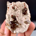 Spessartine Garnet in Smoky Quartz on Albite Matrix from China, Fujian - image 8