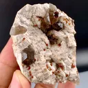 Spessartine Garnet in Smoky Quartz on Albite Matrix from China, Fujian - image 5