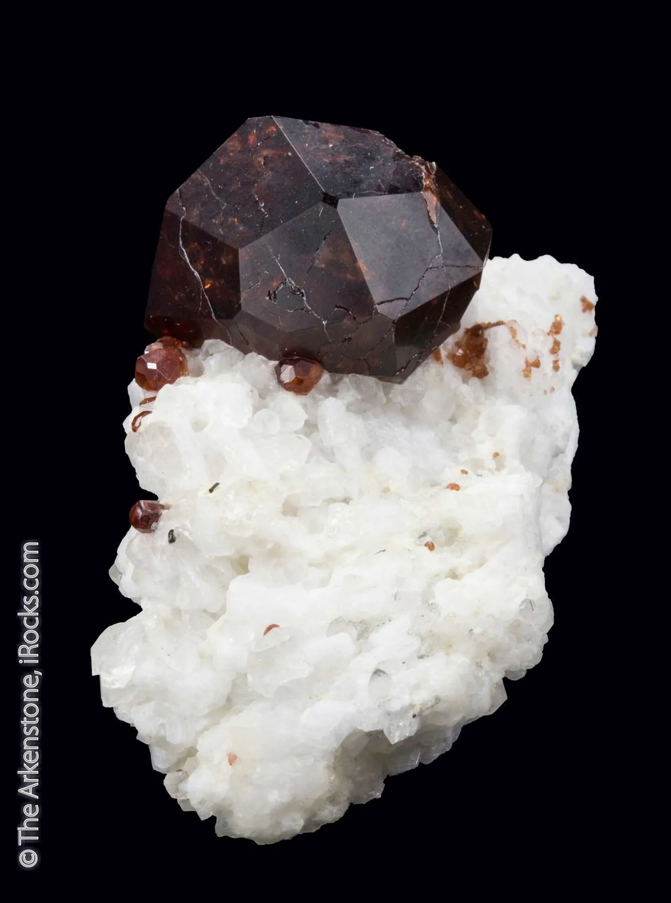 Spessartine Garnet on Albite - image 1
