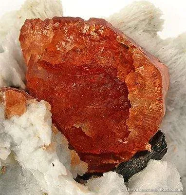 Spessartine Garnet on Albite - image 3