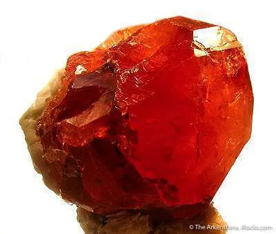 Spessartine Garnet on Albite - image 2