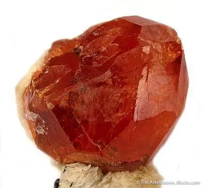 Spessartine Garnet on Albite - image 3