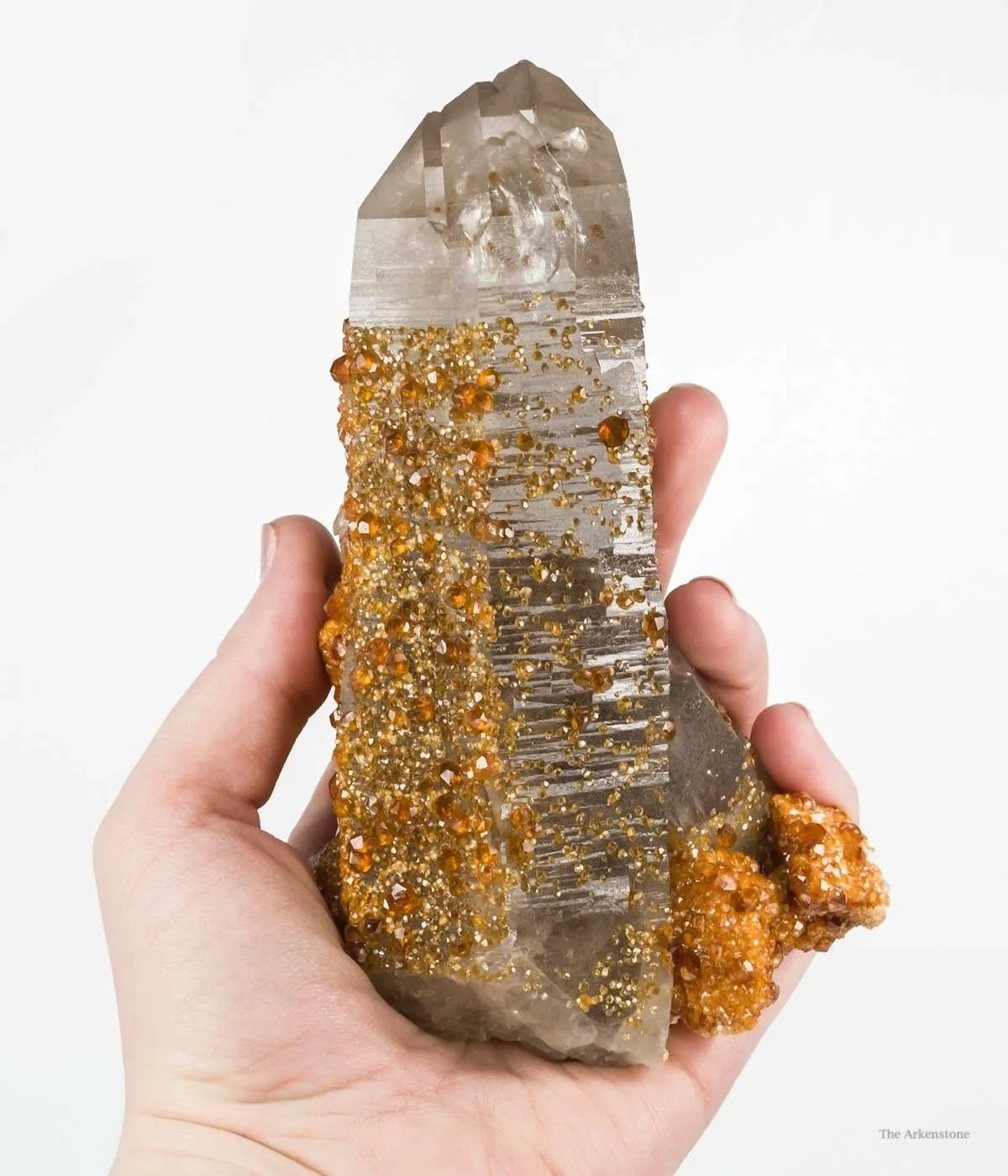 Spessartine Garnet on and Included in Quartz - image 1